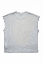 Gray sleeveless shirt on a white background