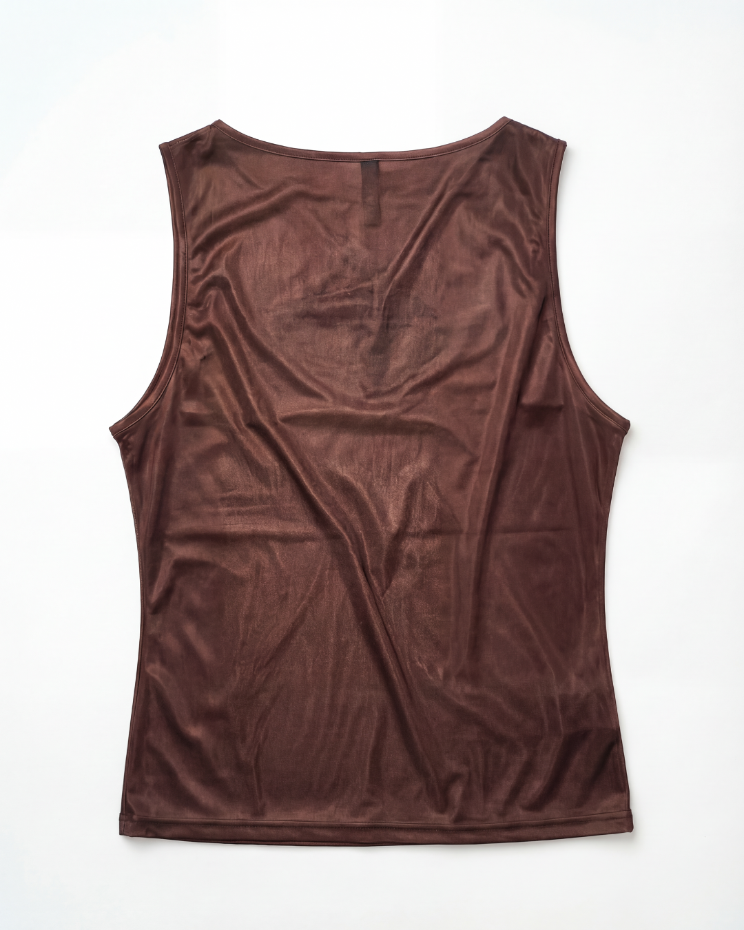 Brown sleeveless shirt on a white background