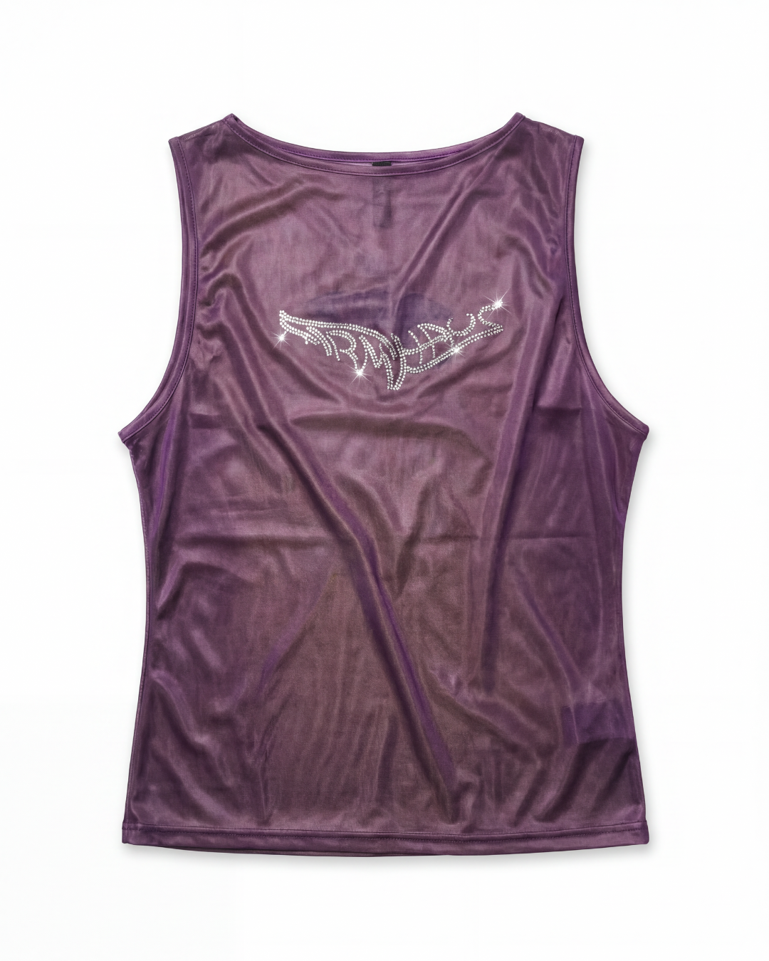Purple tank top with a logo on a white background